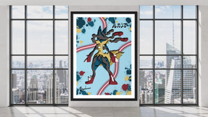 Mega Lucario Shadow style print